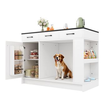 STILVORA Carro De Cocina Con 3 Cajones, Estante Para Especias, Balda Ajustable Y Hueco Abierto, En Mdf, Blanco