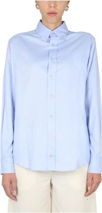 Ballantyne Camicia Button Down Oxford - Dames - Overhemden - Blauw - M - Katoen - Overhemden