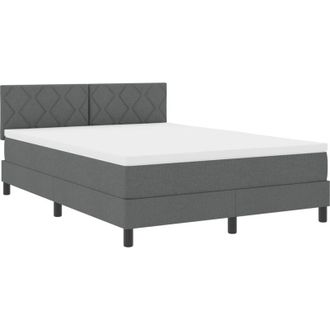 vidaXL Box Spring Bed with Mattress Dark grey 160 x 200 cm Fabric vidaXL