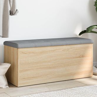 vidaXL Vidaxl - Banco Con Almacenaje Madera Ingenier&iacute;a Roble Sonoma 102x42x45cm