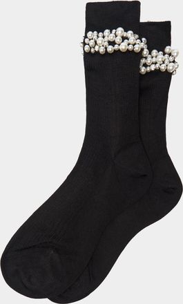 Maria La Rosa Womens Perles Silk-Blend Mid-Calf Socks One Size
