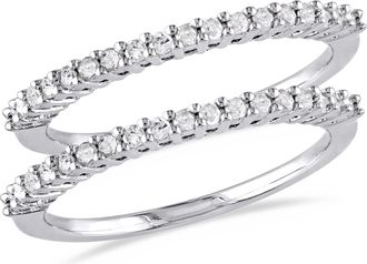 Mimi & Max 1/3ct TDW Diamond 2-Piece Anniversary Ring Set in Sterling Silver