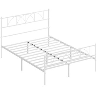 HOMCOM Estructura de cama 141.5x198x98 cm blanco