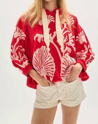 Free People Shell Baby Long Sleeve Hoodie In Red