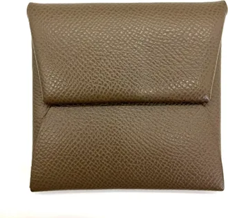 Herm&egrave;s Etoupe Gray Gray Epsom Leather Coin Purse/Coin Case (Pre-Owned)