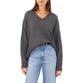 Vince Camuto Contrast High-Low Sweater in Medium Heather Grey at Nordstrom Rack, Size Xx-Small