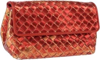 Bottega Veneta Pre-owned Clutches, female, Red, Size: ONE SIZE Pre-owned Leather Pouch
