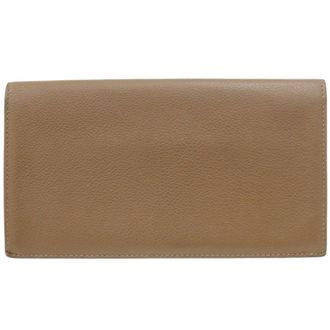 Herm&egrave;s Brown Leather Long Wallet (Bi-Fold) (Pre-Owned)