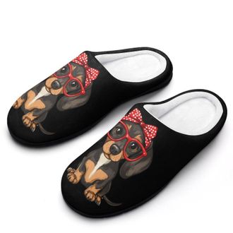 Generic Dachshund Dog Womens Slippers Warm House Slippers Indoor House Shoes with Anti-Skid Rubber Sole