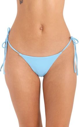 Volcom Simply Seamless Side Tie Bikini Bottoms in Cloud Blue at Nordstrom, Size X-Large
