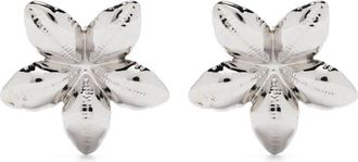 Marni floral-shaped polished earrings - women - Metal - One Size - Silver