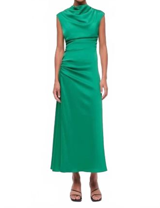 SIMKHAI Burke Draped Midi Dress In Kelly Green
