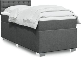 vidaXL Vidaxl - Cama Box Spring Con Colch&oacute;n Tela Gris Oscuro 90x190 Cm