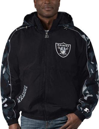 Starter Mens Starter Black Las Vegas Raiders Thursday Night Gridiron Full-Zip Hoodie at Nordstrom, Size Small