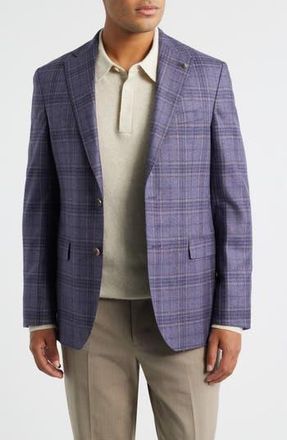 Jack Victor McAllen Lavender Plaid Soft Constructed Brushed Wool & Cashmere Sport Coat at Nordstrom Rack, Size 38Regular