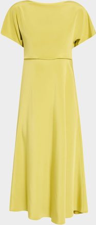 Lafayette 148 New York Solid Satin Midi Dress
