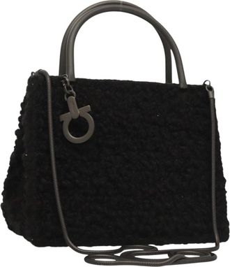 Ferragamo Gancini Handbag Wool Wool Handbag (Pre-Owned)