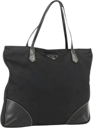 Prada Pre-owned Tote Bags, female, Black, Size: ONE SIZE Pre-owned Vintage Nylon Tote