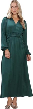 Freebird by Steven Kleedjes, Dames, Groen, S, Leer, Domina SS Maxi Jurk