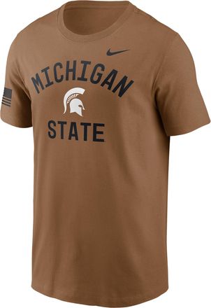 Nike Michigan State Courtside Nike Mens Dri-FIT College T-Shirt in Brown | 02ET2EAMST-WYJ