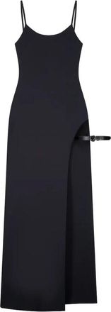 Coperni Zwarte Jurk met Zijritssluiting - Dames - Casual kleedjes - Zwart - S - Katoen - Kleedjes