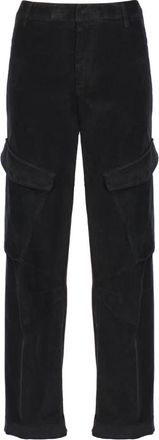 Dondup Camila Loose Cargo Broek - Dames - Straight fit broeken - Zwart - W26 - Katoen - Broeken