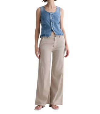 AG - Adriano Goldschmied Caden Wide Leg Trouser In Sulfur Simple Taupe