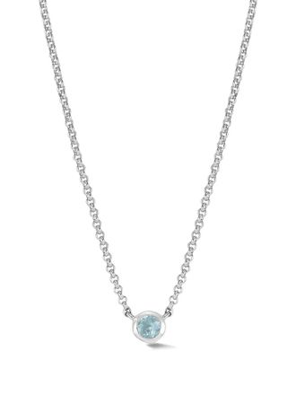 Dower & Hall dewdrop-pendant necklace - women - Aquamarine/Sterling Silver - One Size