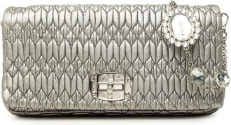 Miu Miu Pre-owned Miu Miu Matelasse Metallic Nappa Crystal Chain Satchel Ladies XZ5CNNISZWFTA6MT
