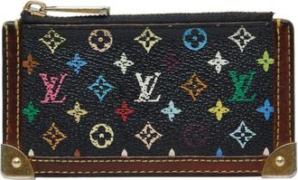 Louis Vuitton Black Multi-Color Pvc Leather Coin Purse/Coin Case (Pre-Owned)