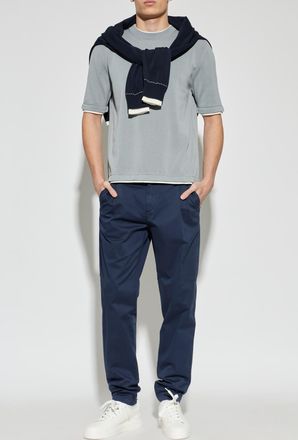 Eleventy Cotton T-shirt With A Crew Neck, Mens, Grey