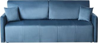 Beliani Sofa Bed 3 Seater EGGE Velvet Blue