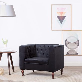 vidaXL Sill&oacute;n De Terciopelo Negro Vidaxl