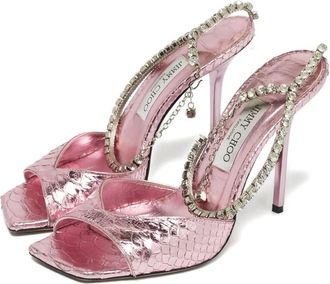 Jimmy Choo London Sandali Saeda in pelle - Rosa