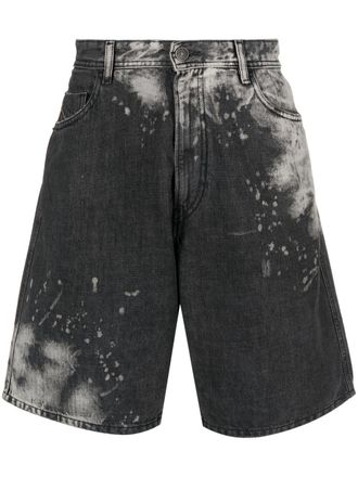 Diesel Shorts denim con effetto vissuto - Grigio