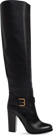Dolce & Gabbana Kalfsleren Laarzen - Dames - Laarzen met Hak - Zwart - 36 EU - Leer - Schoenen