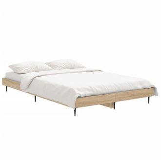vidaXL Estructura De Cama Sin Colch&oacute;n Madera Roble Sonoma 120x190 Cm Vidaxl