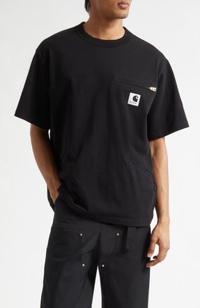 sacai Carhartt WIP Cotton Jersey T-Shirt in Black at Nordstrom, Size 1