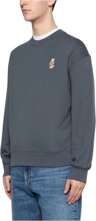 Maison Kitsun&eacute; Dressed Fox Comfort Sweatshirt - Heren - Sweatshirts - Blauw - M - Katoen - Hoodies & sweatvesten