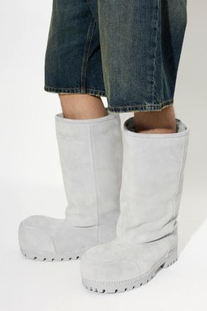 Balenciaga Alaska Fur Snow Boots, Mens, Grey