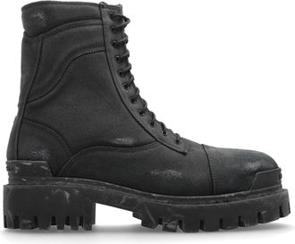 Balenciaga Lace-up Boots, male, Black, Size: 12 US Combat Strike L20 Ankle Boots