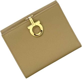 Ferragamo Beige Leather Wallet (Bi-Fold) (Pre-Owned)