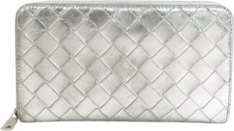 Bottega Veneta Pre-owned Lederen Portemonnee - Dames - Vintage Accessoires - Grijs - ONE Size - Leer - Vintage
