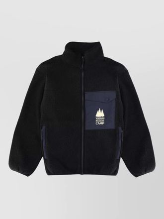 Maison Kitsun&eacute; fleece jacket high collar chest pocket
