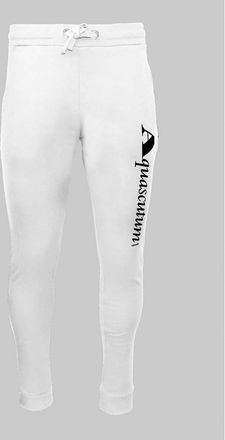 Aquascutum Mens Logo Print Slim Tapered Joggers - White - Size: 32/33/32