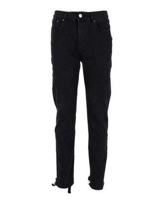 Balenciaga Pre-owned Mens Distressed Hem Jeans in Black Cotton - Size X-Small
