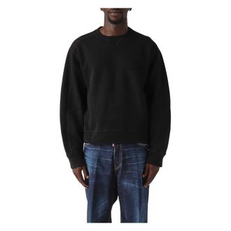 Dsquared2 Hoodies & sweatvesten, Heren, Zwart, M, Katoen, Oversized Sweatshirt