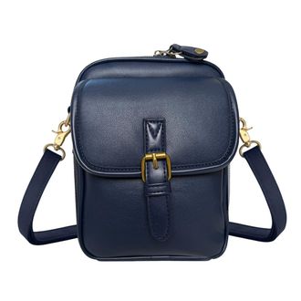 Generic Leather Small Crossbody Phone Bag Women Men Versatile Shoulder Purse (Dark Blue) (C)