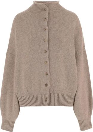 Khaite Nelya Ribgebreid Vest - Dames - Cashmere truien - Beige - M - Kasjmier - Truien & Vesten
