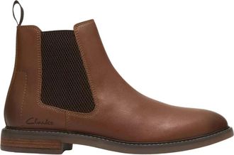 Clarks Jaxen Easy Enkelboot - Heren - Schoenen - Bruin - Maat: 42 1/2 EU Leer